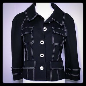 NWT BEBE black jacket w/ white stitching